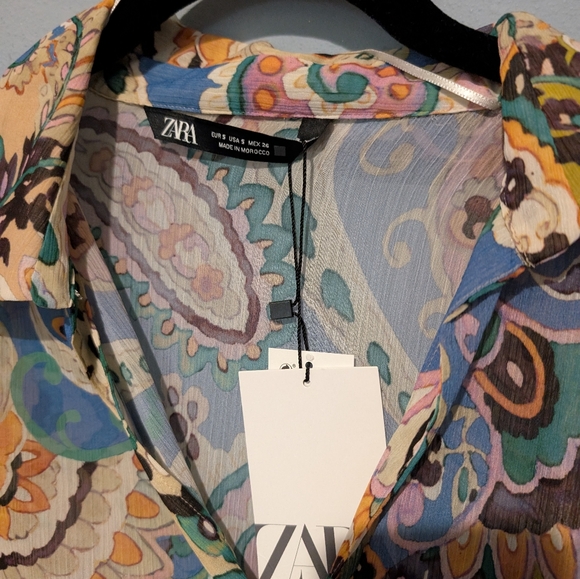 NWT Zara printed shirt Small - Picture 3 of 7